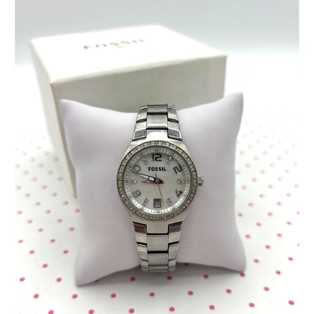 Fossil‎ Women's Colleague Quartz Stainless Steel Three-Hand Watch AM4141 Working
